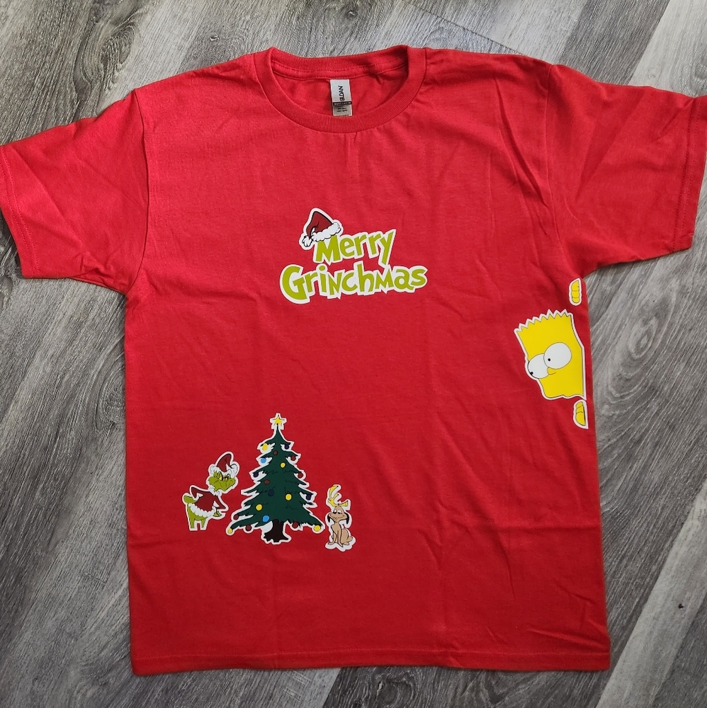 New T-Shirt The Grinch & Bart Simpson 🎄 Christmas